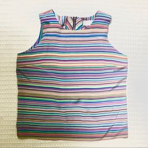 Amanda Uprichard striped crop zip back tank Medium